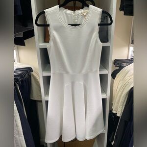 Rebecca Taylor White Scalloped Hem Mini Dress